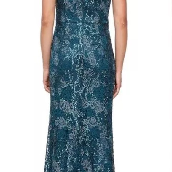 Alex Evenings Embroidered Lace And Sequins Cap Sleeve Gown Women’s Size 6 Petite - Picture 3 of 16